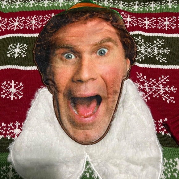 ELF Will Ferrell Ugly Christmas Light Up Sweater NWT - Sz Medium - Picture 3 of 5